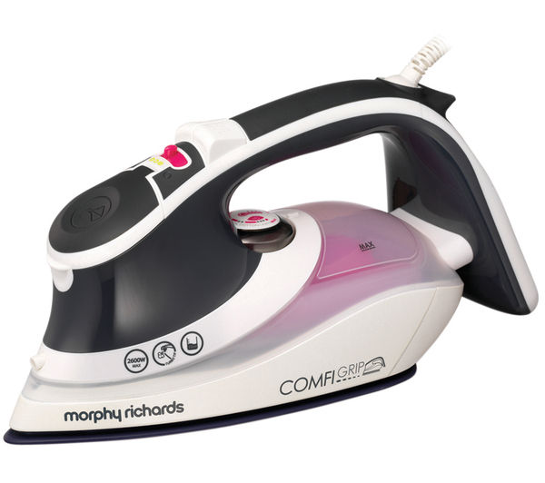 MORPHY RICHARDS Comfigrip 301018 Steam Iron - Charcoal & Pink 