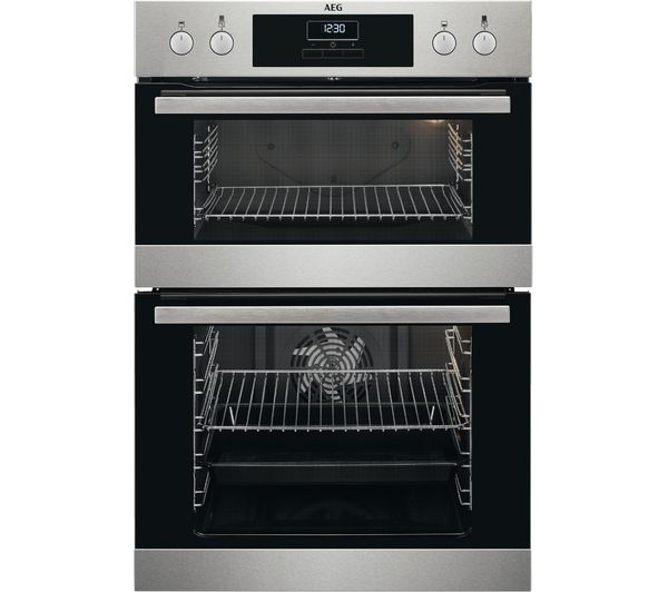 Image of AEG SurroundCook DCB331010M Electric Double Oven - Stainless Steel