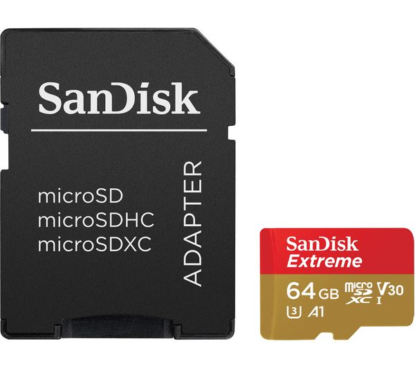 Image of SANDISK Extreme Class 10 microSDXC Memory Card - 64 GB