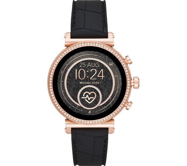 4013496515503 MICHAEL KORS Access Sofie Heart Rate MKT5069 Smartwatch Rose Gold Black Currys Business