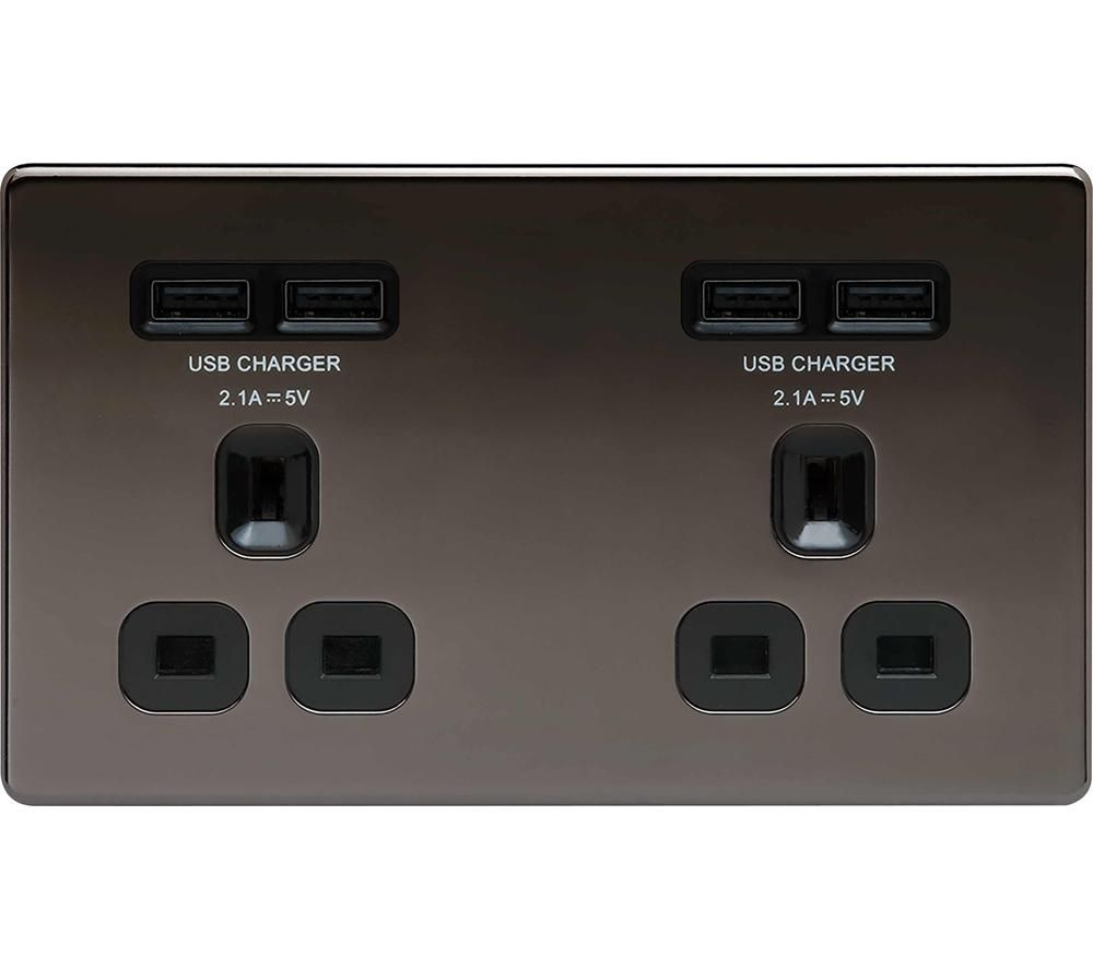 BG ELECTRICAL NBN24U44B-01 2-socket Outlet