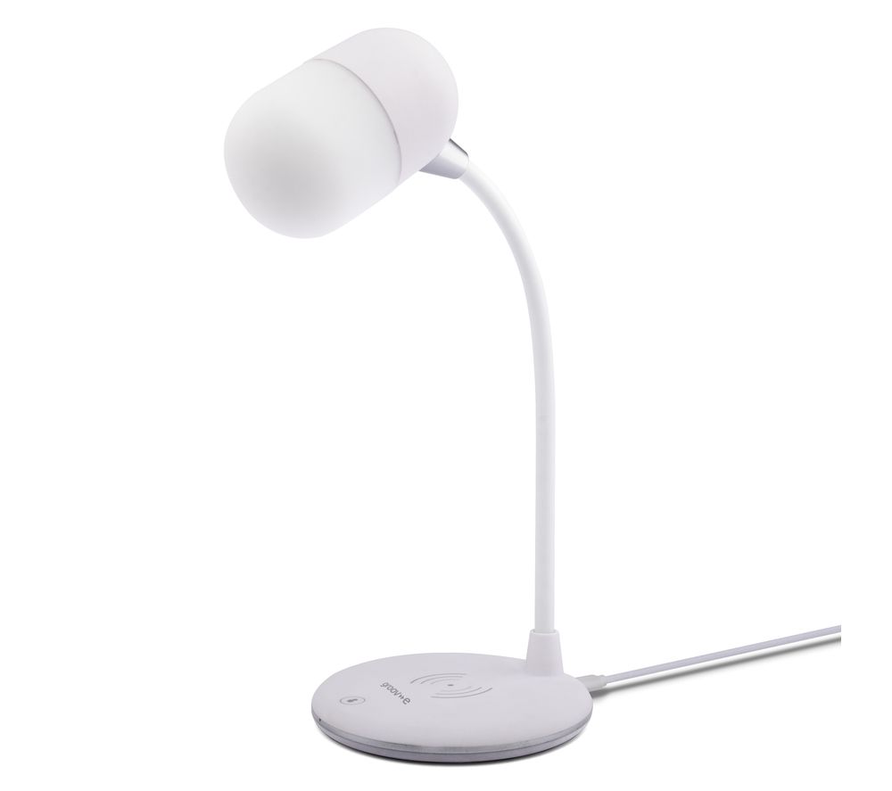 Apollo LED Desk Lamp with Wireless Charging Pad & Bluetooth Speaker - White