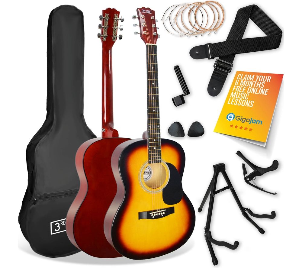 3RD AVENUE STX10 Acoustic Guitar Premium Bundle - Sunburst