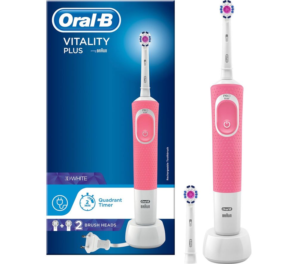 ORAL B Vitality Plus 3D White Electric Toothbrush - Pink Fast Delivery ...