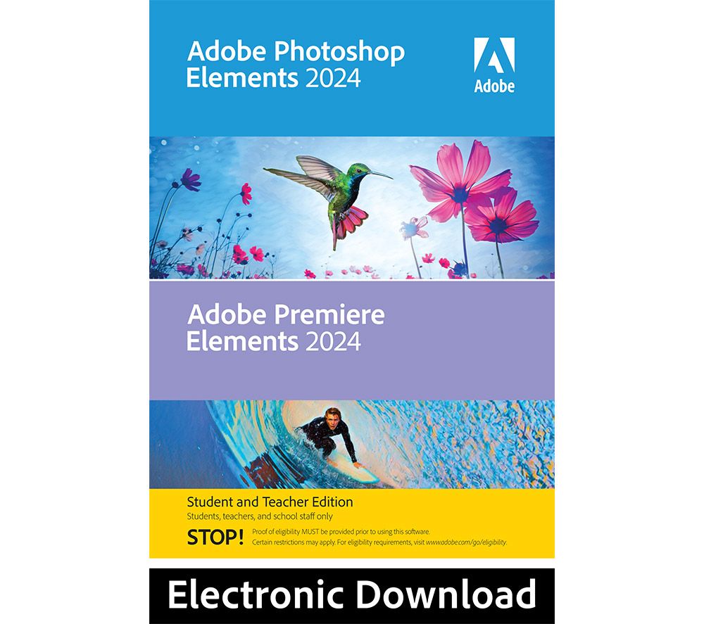 Photoshop Elements 2024 & Premiere Elements 2024 - Student & Teacher Edition for Windows – 1 user (download)