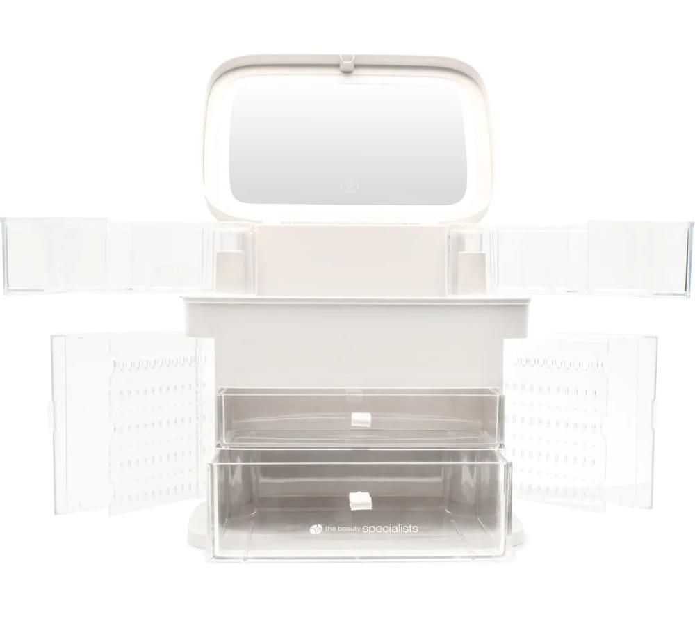 Ultimate Beauty Box Organiser with Dimmable Mirror - Clear
