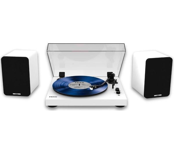 Mixx Analog System 5 Belt Drive Turntable With Speakers White