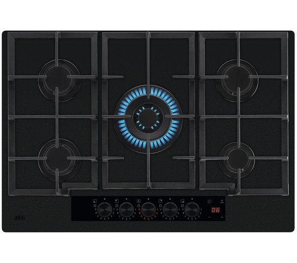 An image of AEG HKB75341NL 75 cm Gas Hob - Black