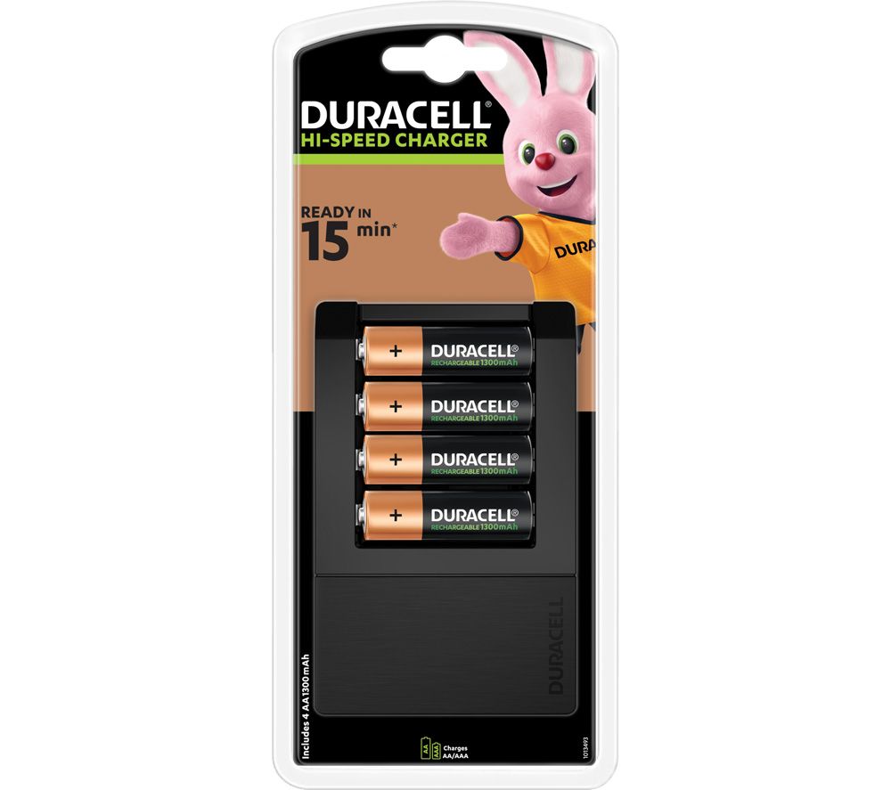 DURACELL CEF15 4-Battery Charger with Batteries