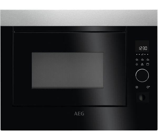AEG MBE2658D-M Built-in Microwave with Grill - Stainless Steel & Black, Stainless Steel