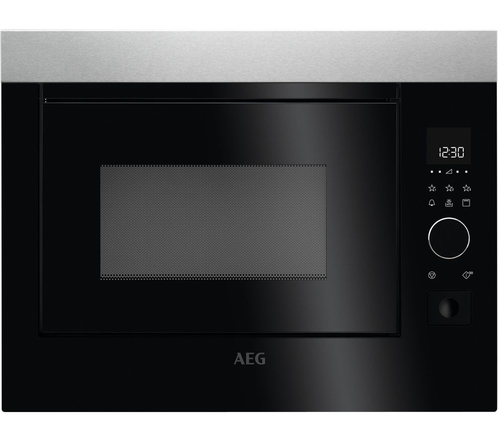 AEG MBE2658D-M Built-in Microwave with Grill – Stainless Steel & Black, Stainless Steel