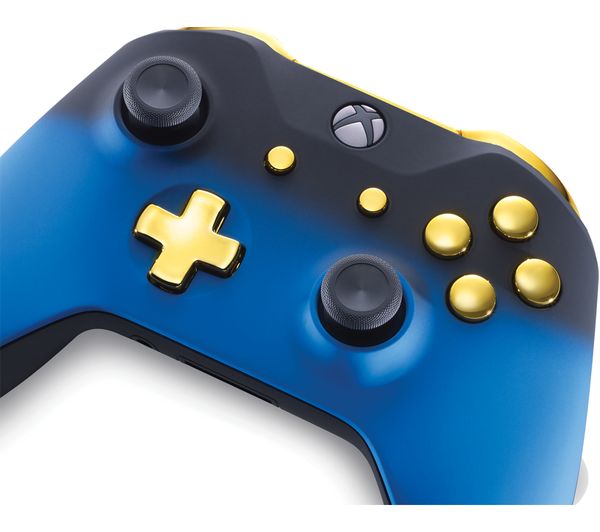 blue and gold xbox one controller