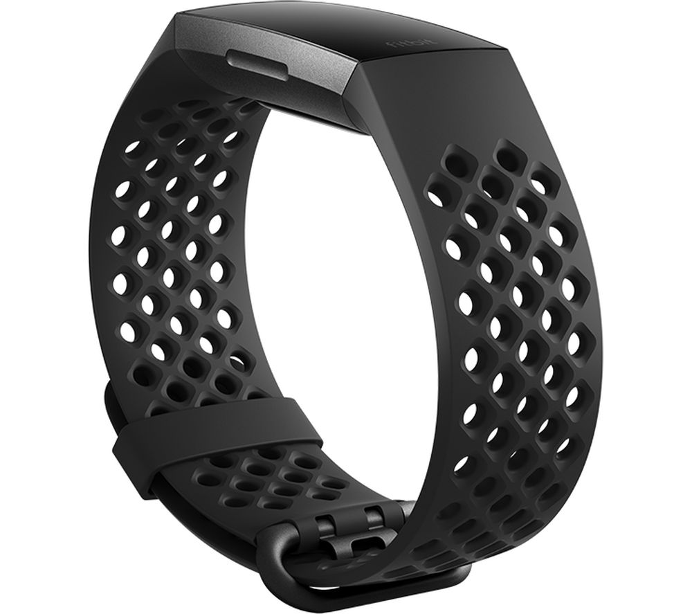 FITBIT Charge 3 Sport Band - Black, Large Fast Delivery | Currysie