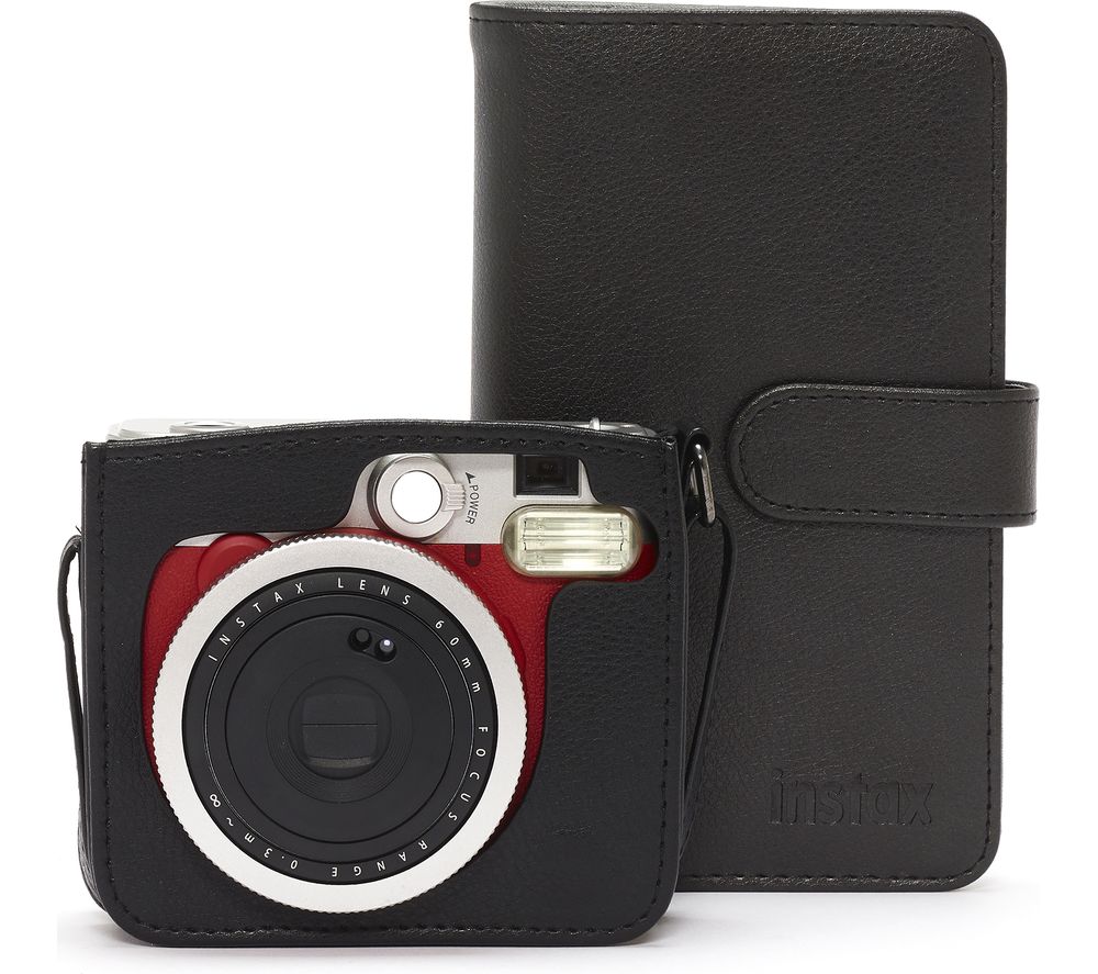 Mini 90 Instant Camera with Photo Album, Case & 10 Shots Bundle - Black, Black