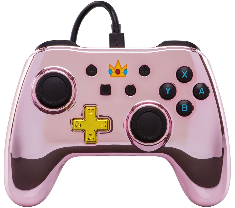 POWERA Nintendo Switch Wired Controller - Pink Chrome Princess Peach, Pink