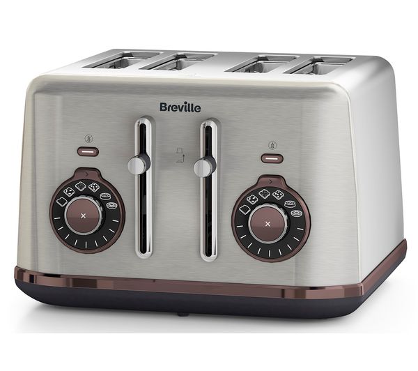 Image of BREVILLE Selecta VTT953 4-Slice Toaster - Stainless Steel
