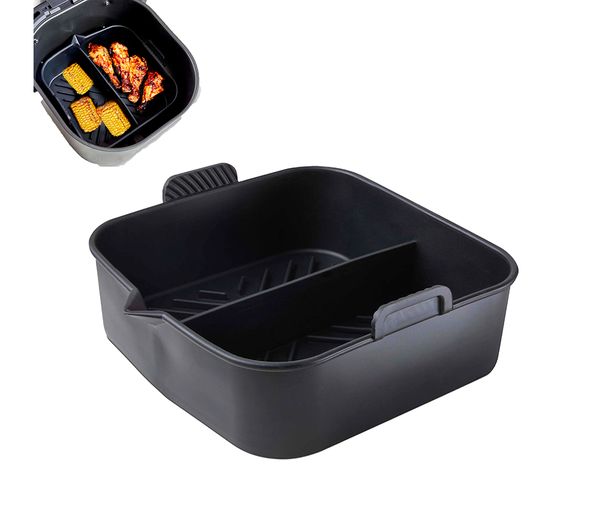 Tower T843095 Non Stick Square Tray With Divider Black