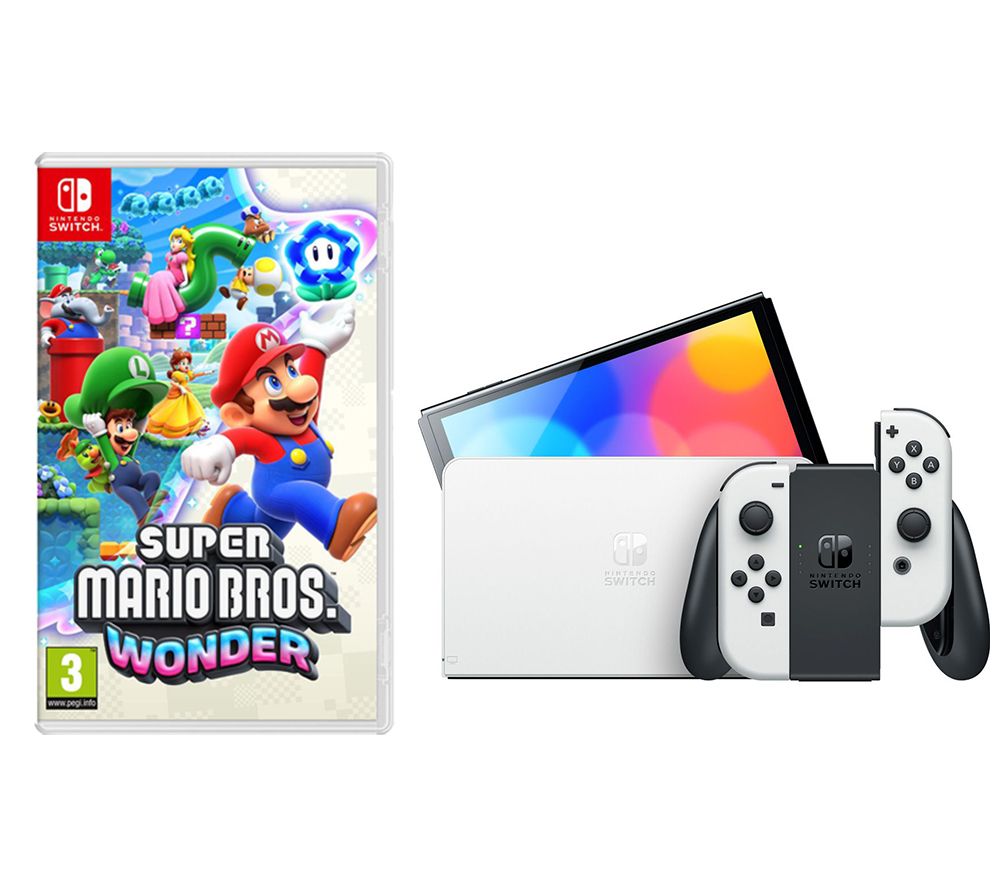 Switch OLED White & Super Mario Bros. Wonder Bundle