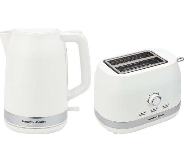 Hamilton Beach Ella Breakfast Jug Kettle 2 Slice Toaster Bundle White