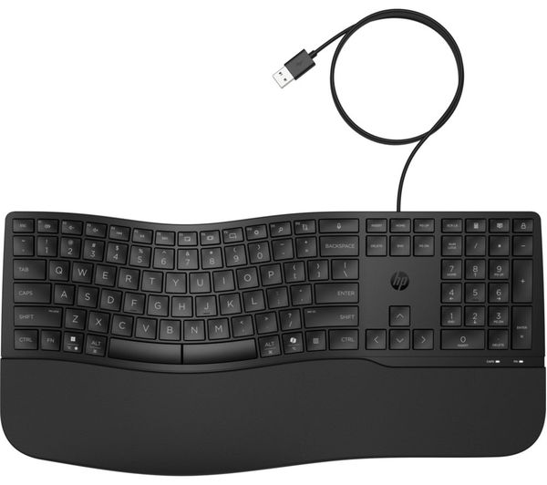 Hp Comfort Wired Ergonomic Keyboard Black Hp Comfort Wired Ergonomic Keyboard Black
