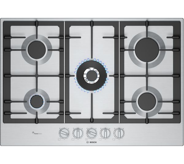 An image of BOSCH Series 6 PCQ7A5I90 75 cm Gas Hob - Stainless steel