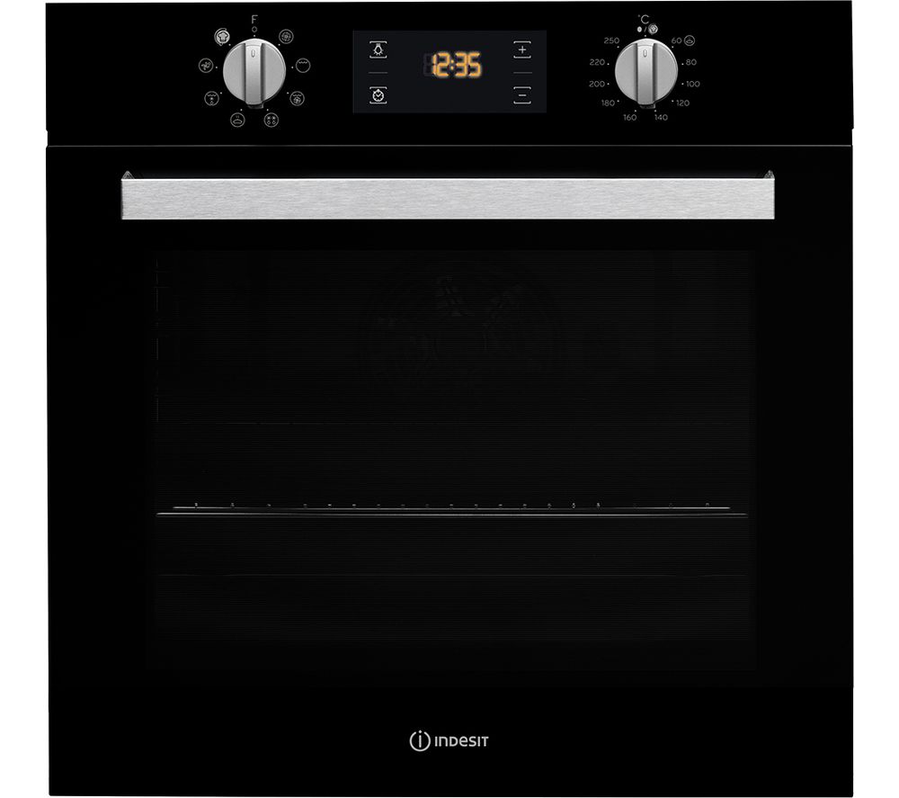INDESIT IFW 6340 BL Electric Oven – Black, Black