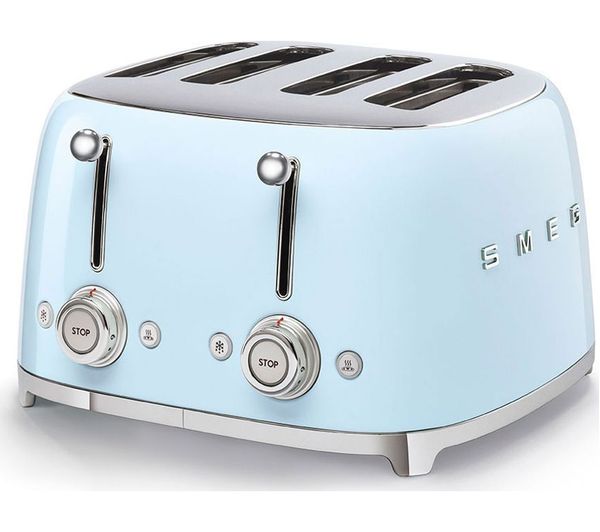 Image of SMEG 50's Retro Style TSF03PBUK 4-Slice Toaster - Blue