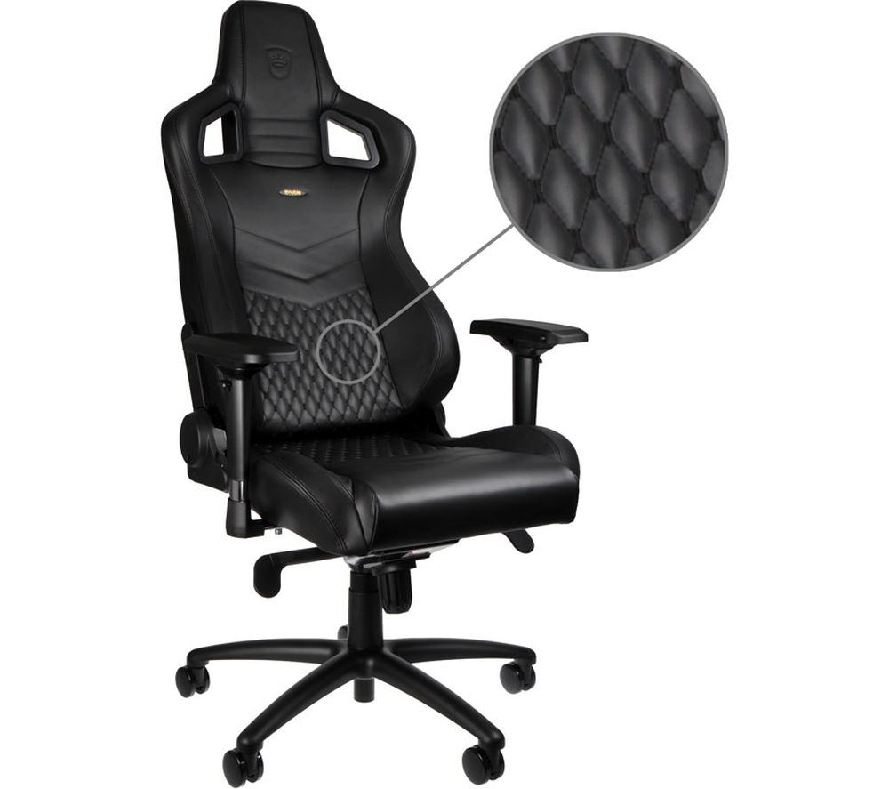 NOBLECHAIRS Epic Nappa Leather Gaming Chair - Black, Black