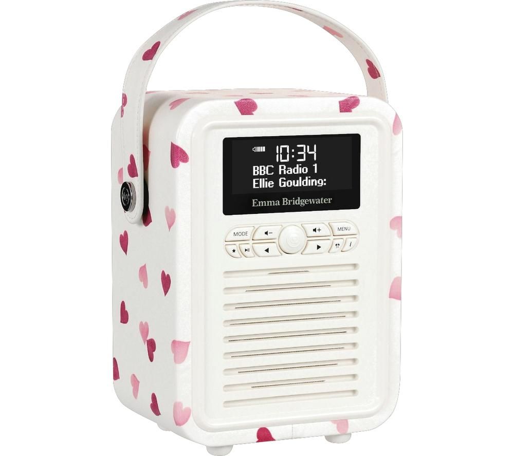VQ Retro Mini Portable DAB+/FM Bluetooth Radio - Emma Bridgewater Pink Hearts