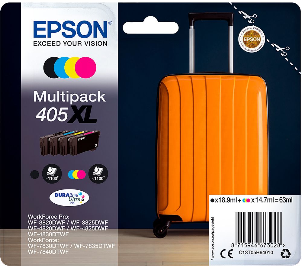 EPSON Suitcase 405 Cyan, Magenta, Yellow & Black Ink Cartridges - Multipack