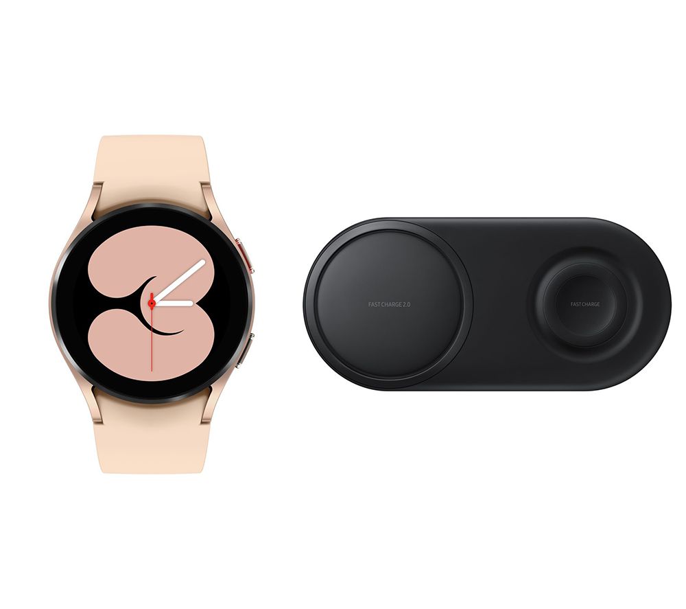Galaxy Watch4 BT & Wireless Duo Charging Pad Bundle - Pink Gold