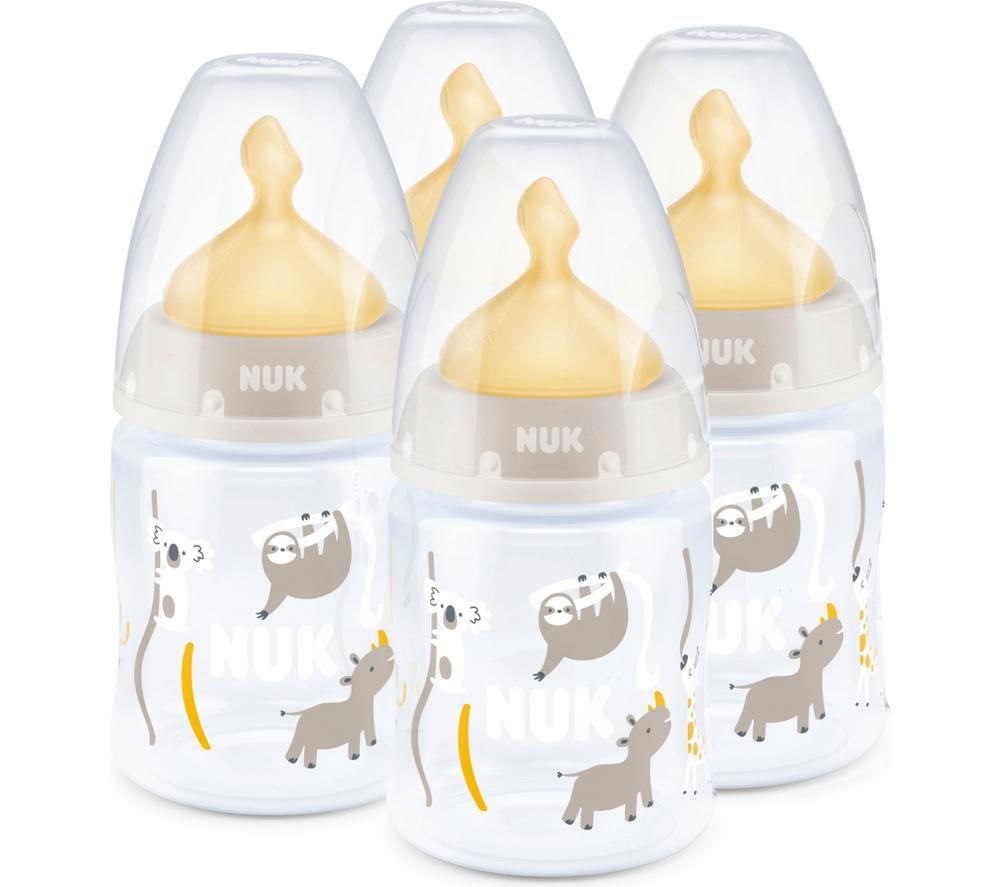First Choice+ NK10743987 Baby Bottles - 4 Pack, White & Gold