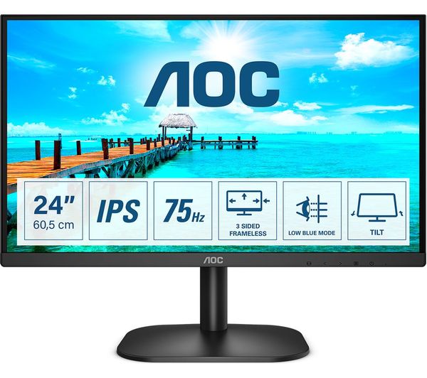 24B2XH Full HD 24 IPS LCD Monitor - Black