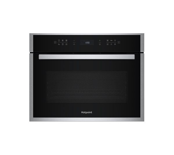 An image of HOTPOINT Class 6 HCW6O7HTSXUK Compact Oven With Microwave - Stainless Steel