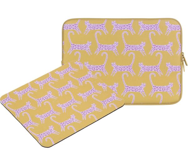 An image of GOJI G14SLBUN26 14" Laptop Sleeve & Mouse Mat - Yellow