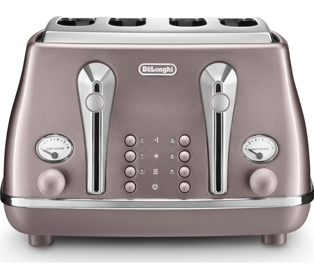 DELONGHI Icona Metallics CTOT4003.PK 4-Slice Toaster