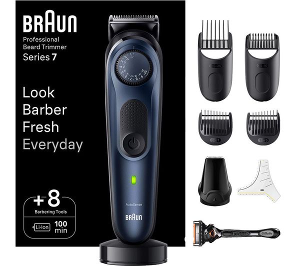 Braun Pro Beard Trimmer 7 Bt7421 Wet Dry Beard Trimmer Black Blue