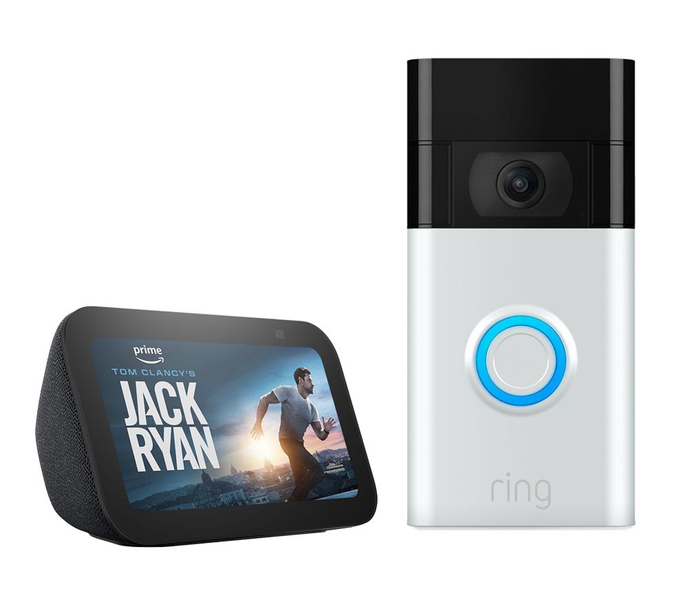 Video Doorbell (Satin Nickel) & Amazon Echo Show 5 Smart Display Bundle