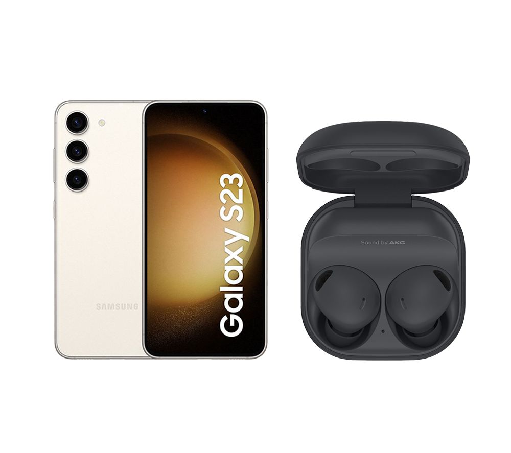 Galaxy S23 (128 GB, Cream) & Galaxy Buds2 Pro Wireless Bluetooth Noise-Cancelling Earbuds Bundle