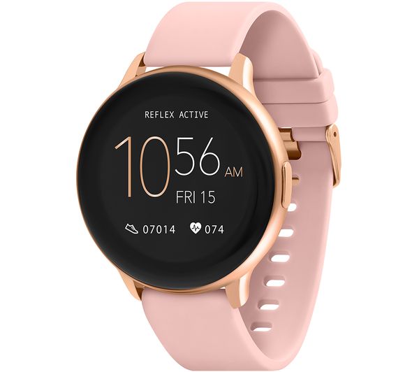 Image of REFLEX ACTIVE Series 14 Smart Watch - Rose Gold & Pink, Silicone Strap