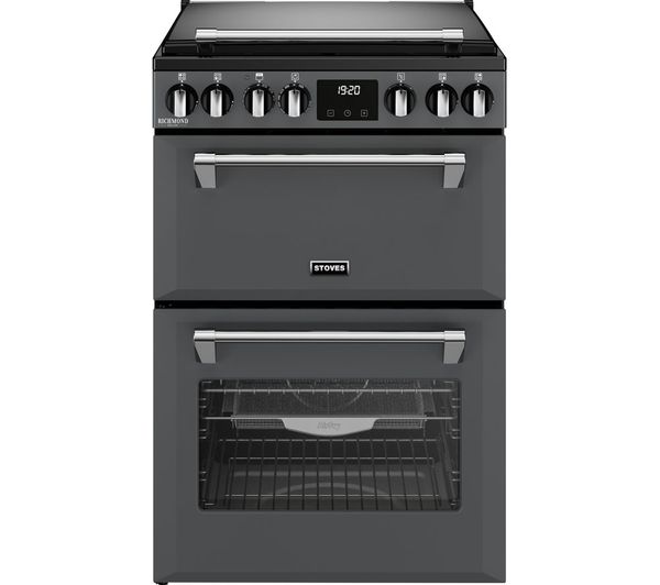 An image of STOVES Richmond Deluxe 60DF Dual Fuel Cooker - Anthracite & Chrome