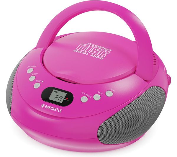 Oakcastle Cd250 Fm Bluetooth Boombox Pink
