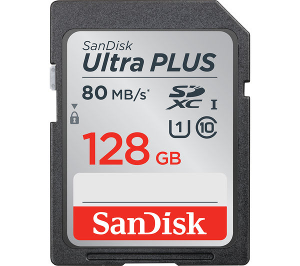 Image of SANDISK Ultra Plus Class 10 SDXC Memory Card - 128 GB