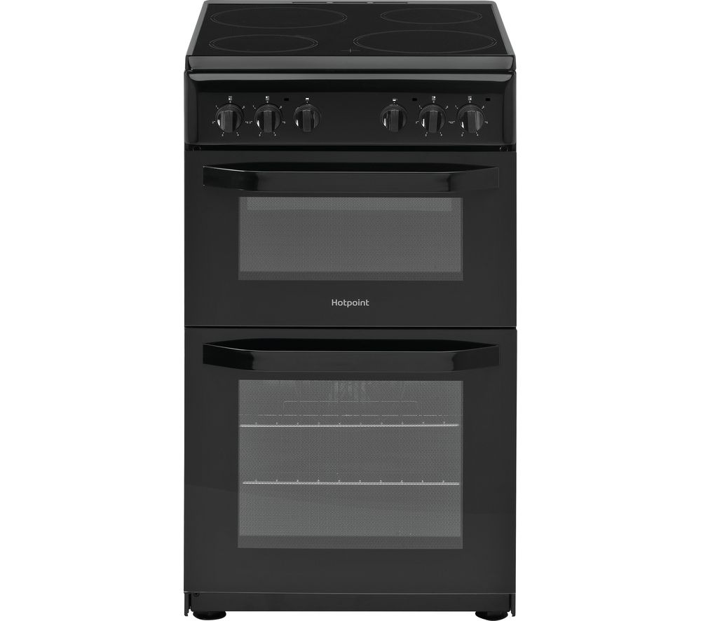 HOTPOINT HD5V92KCB 50 cm Electric Ceramic Cooker - Black, Black