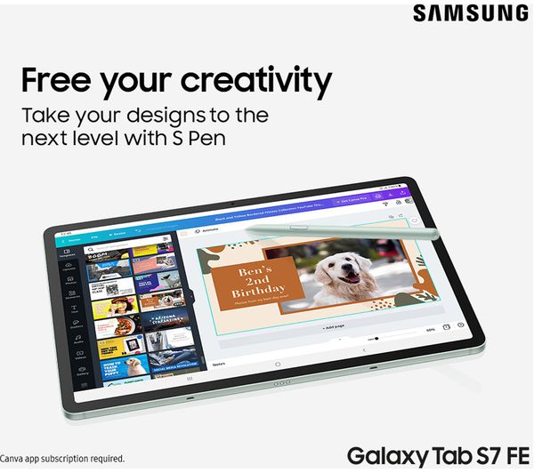 Samsung Galaxy Tab S7 FE 128GB - 12.4 Negro SAMSUNG