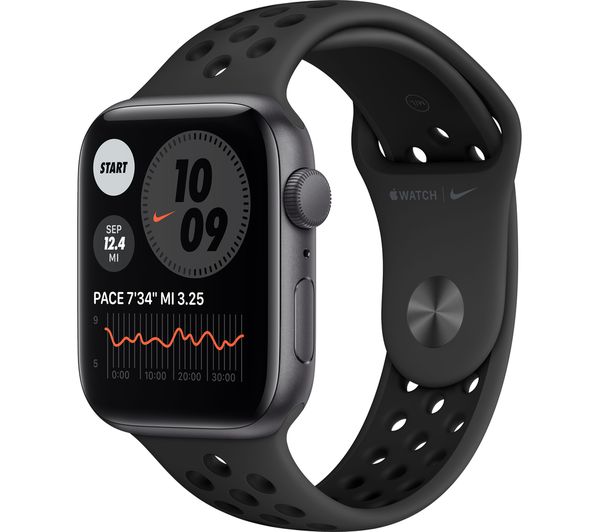 APPLE Watch SE - Space Grey Aluminium with Anthracite & Black Nike Sports Band, 44 mm
