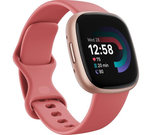 Fitbit Versa 4 Smart Watch Pink Sand Copper Rose