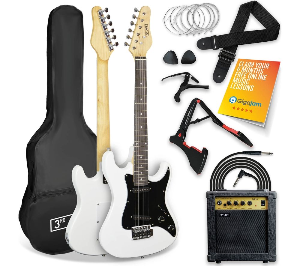 3/4 Size Electric Guitar Bundle - White