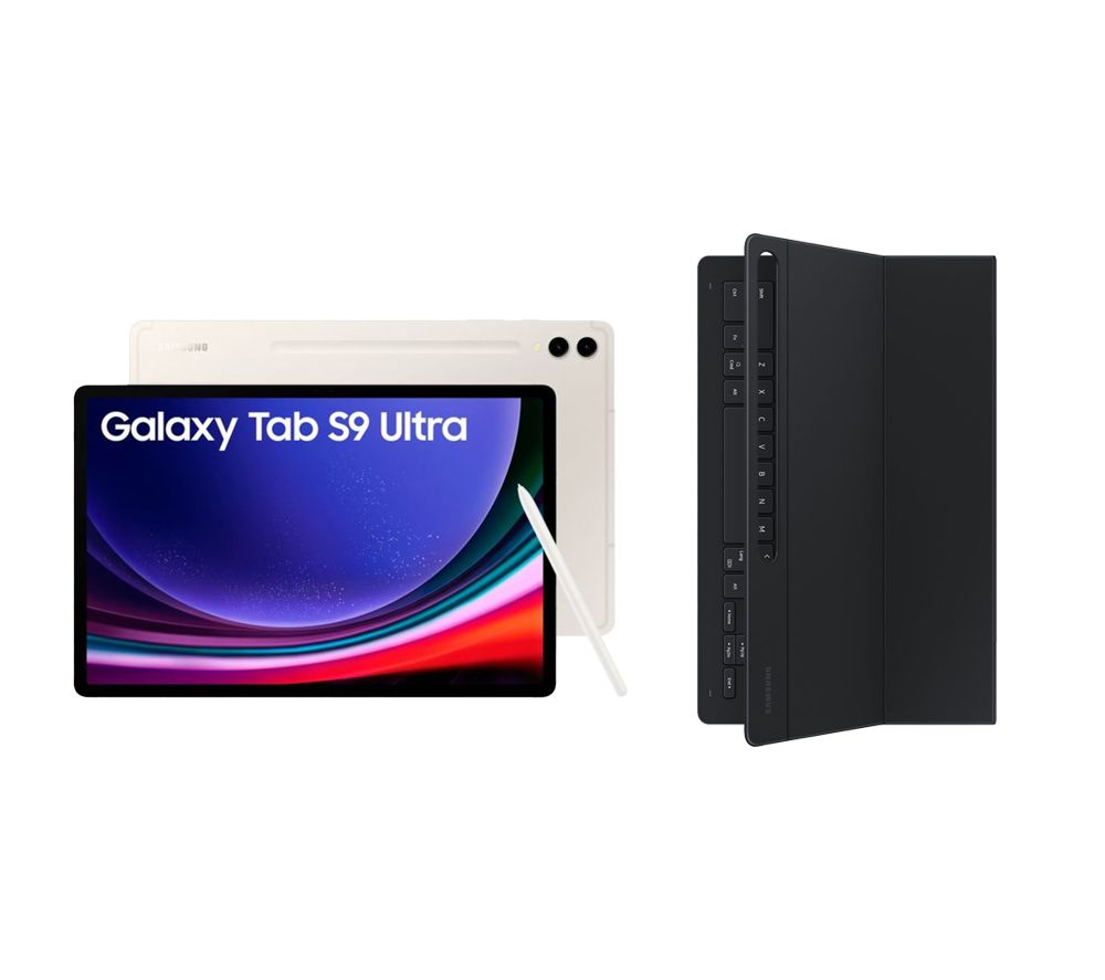 Galaxy Tab S9 Ultra 14.6" Tablet (512 GB, Beige) & Galaxy Tab S9 Ultra Slim Book Cover Keyboard Case Bundle