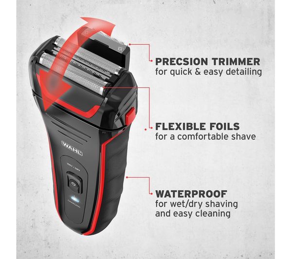 7064017 WAHL Clean & Close Wet & Dry Stubble Foil Shaver Black